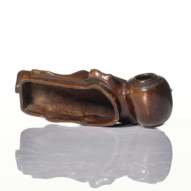 A bronze sculpture of the drunken poet Li Bai, Qing dynasty.