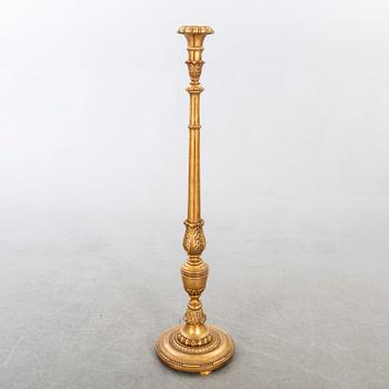 An mid 20th century wooden floor lamp base from Paoletti, Firenze Italy.