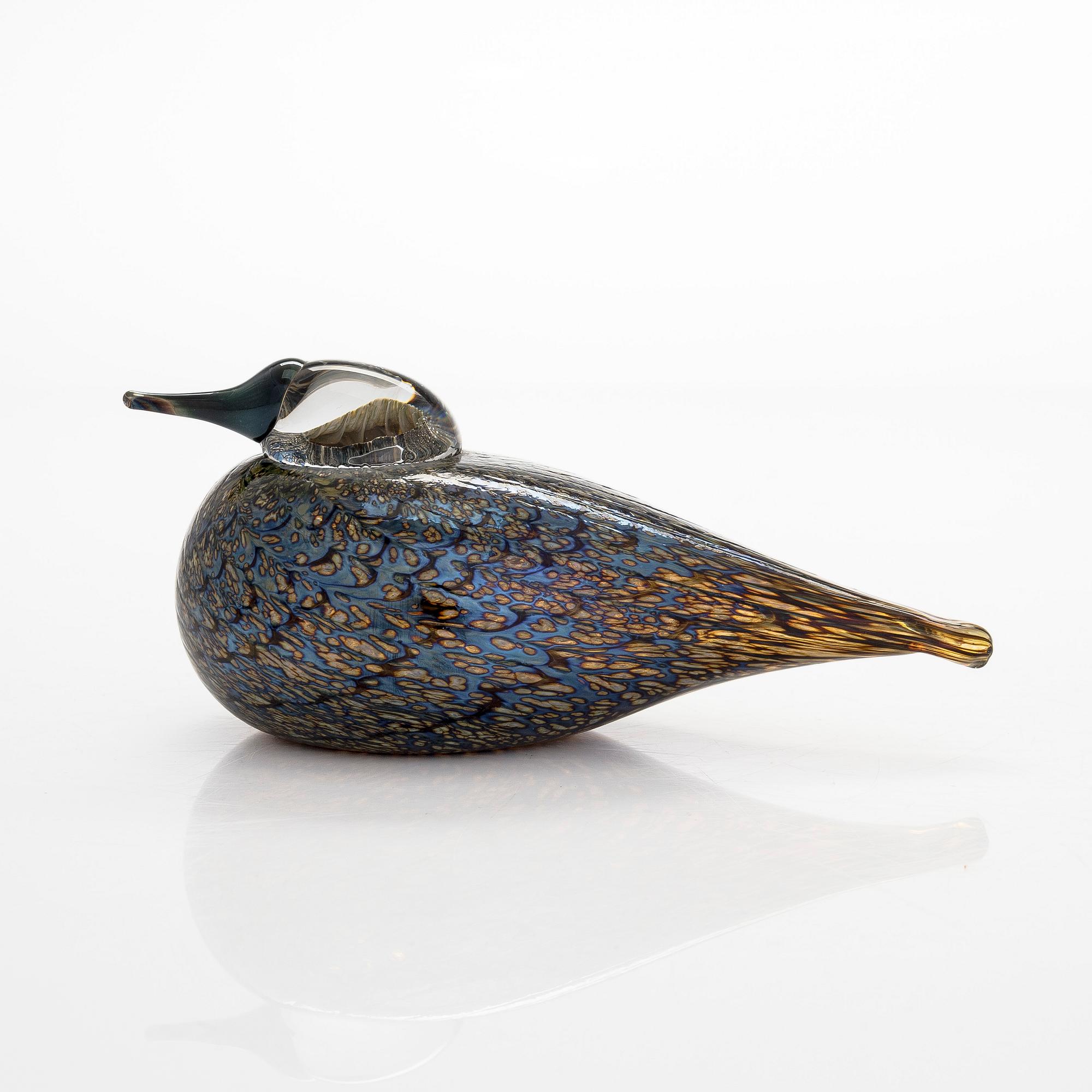 Oiva Toikka, a 'Spotted Crake' glass bird, signed O. Toikka Nuutajärvi.