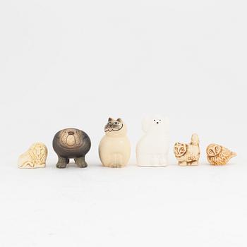 Lisa Larson, a group of six stoneware figurines, K-Studion, Gustavsberg.