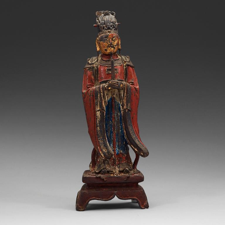 A bronze figure of a Daoist dignitary, Ming Dynasty (1368-1644).