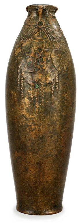 A G Backlund & Hugo Elmqvist art nouveau bronze vase, Stockholm.