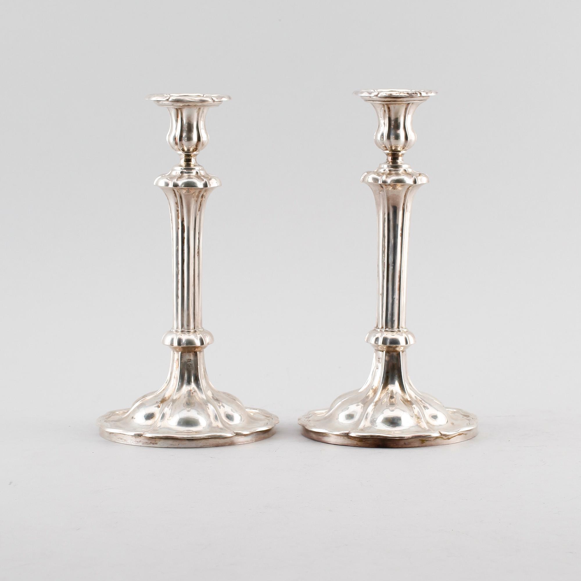 LJUSSTAKAR, 1 par, silver, Österrike-Ungern, 1800-tal. Vikt ca 690 gram.