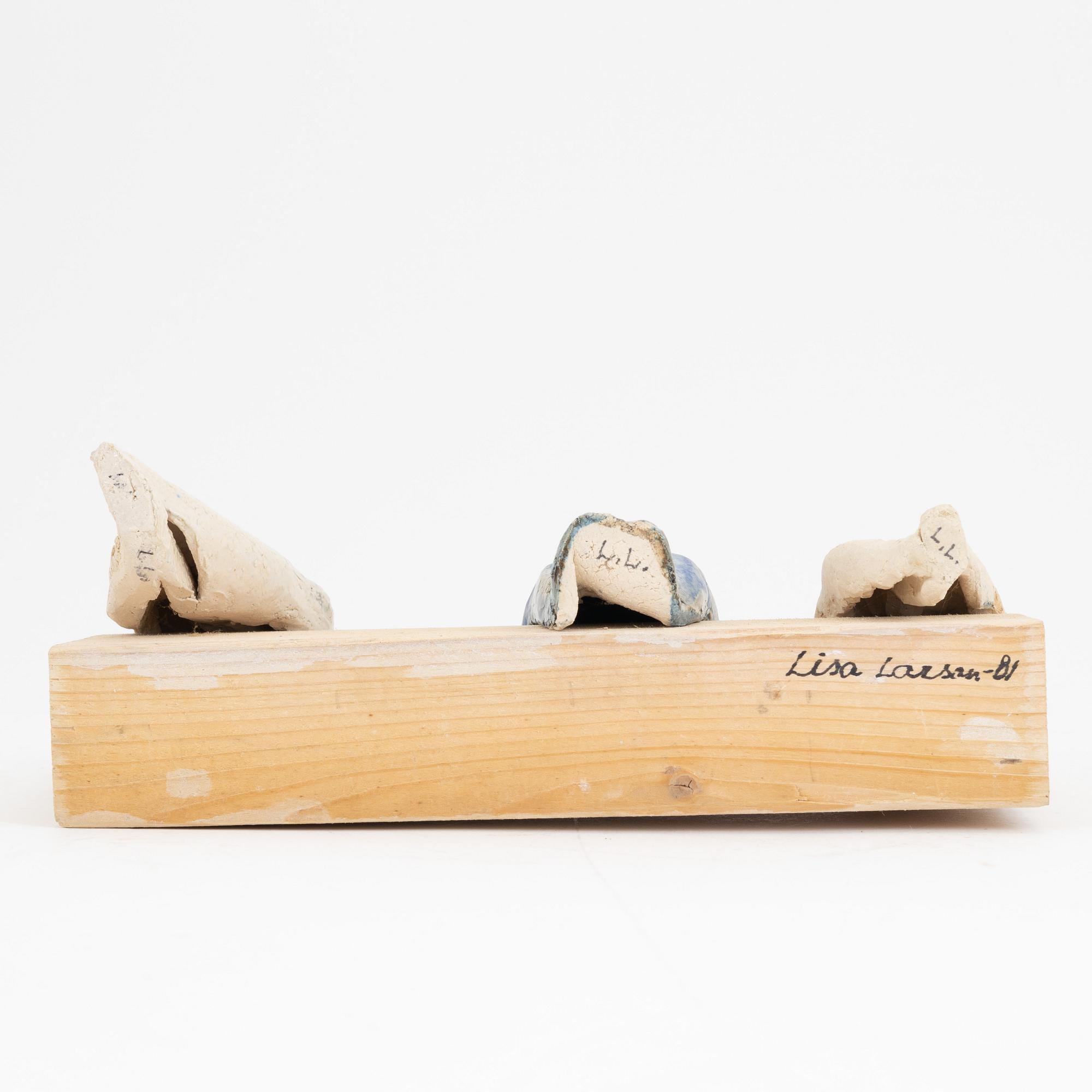 Lisa Larson, a signed stoneware sculpture, dated -81.