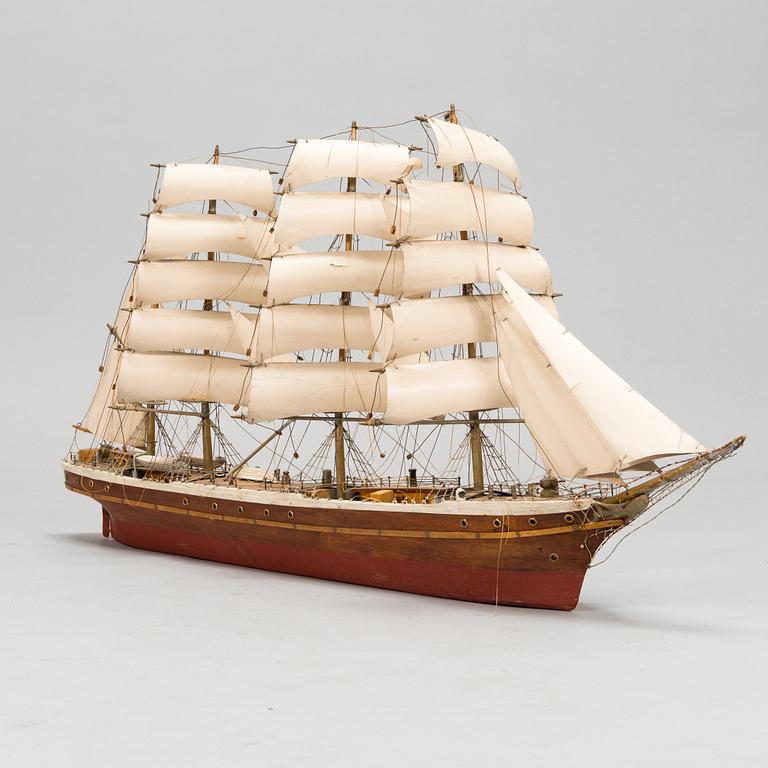 Model ship, a mid-20th century four-masted barque,