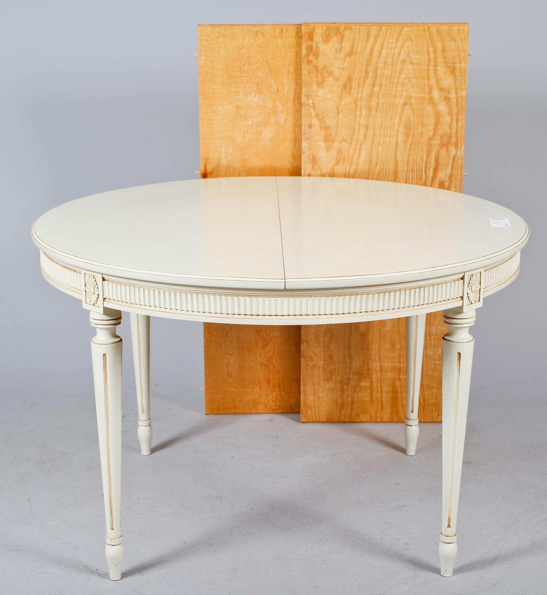 MATSALSMÖBEL, 9 del, gustaviansk stil, 1900-talets andra hälft, enligt uppgift tillverkad av Chamberts Möbelverkstad.