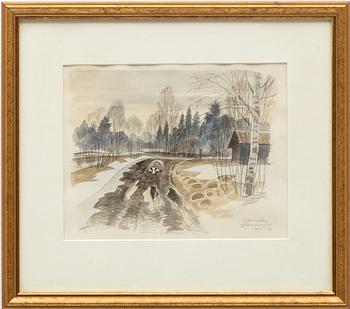 Gunnar Brusewitz, Spring Winter Landscape with Badger.