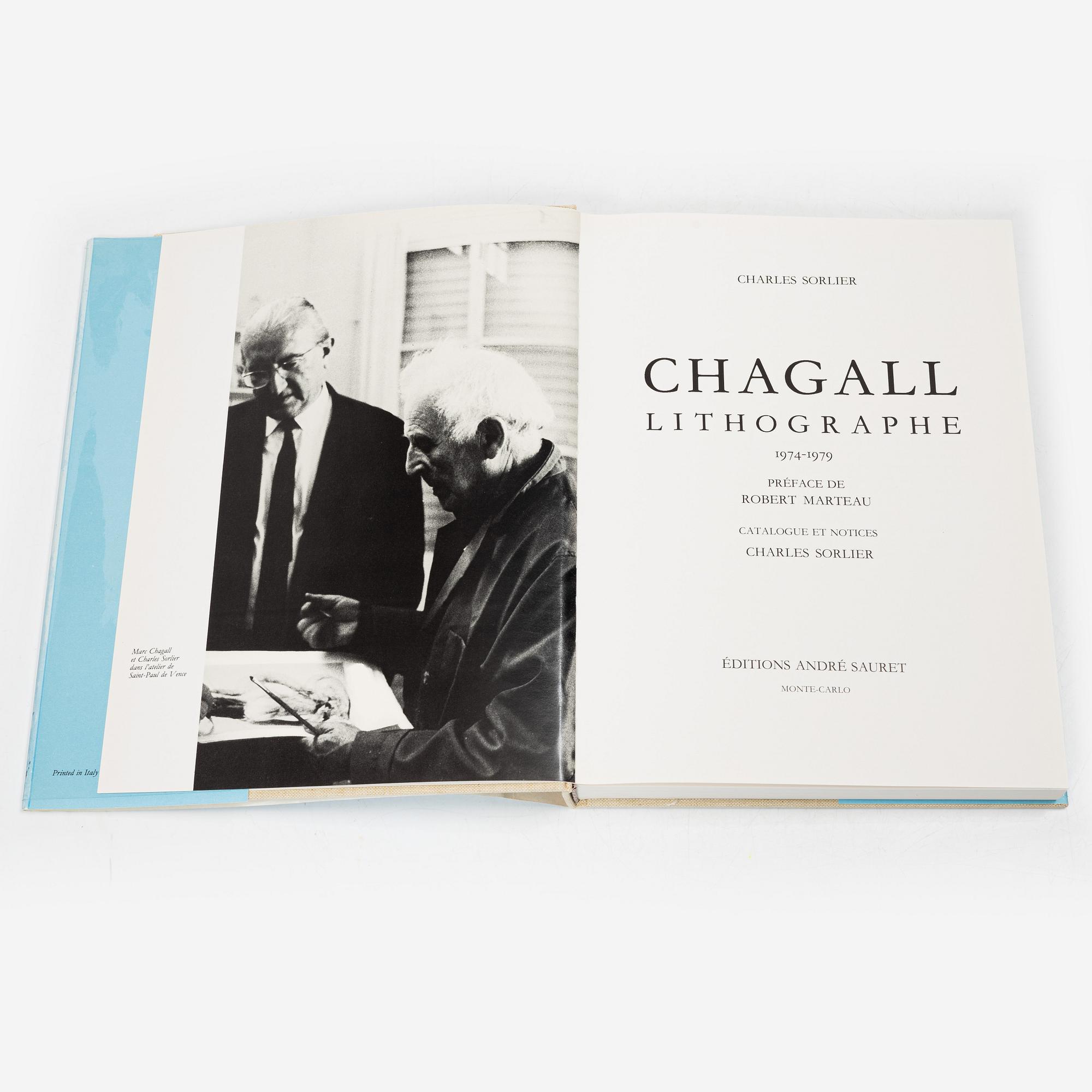 Marc Chagall, böcker, 6 st, "Chagall Lithographe I-VI, 1922-1985", Fernand Mourlot.