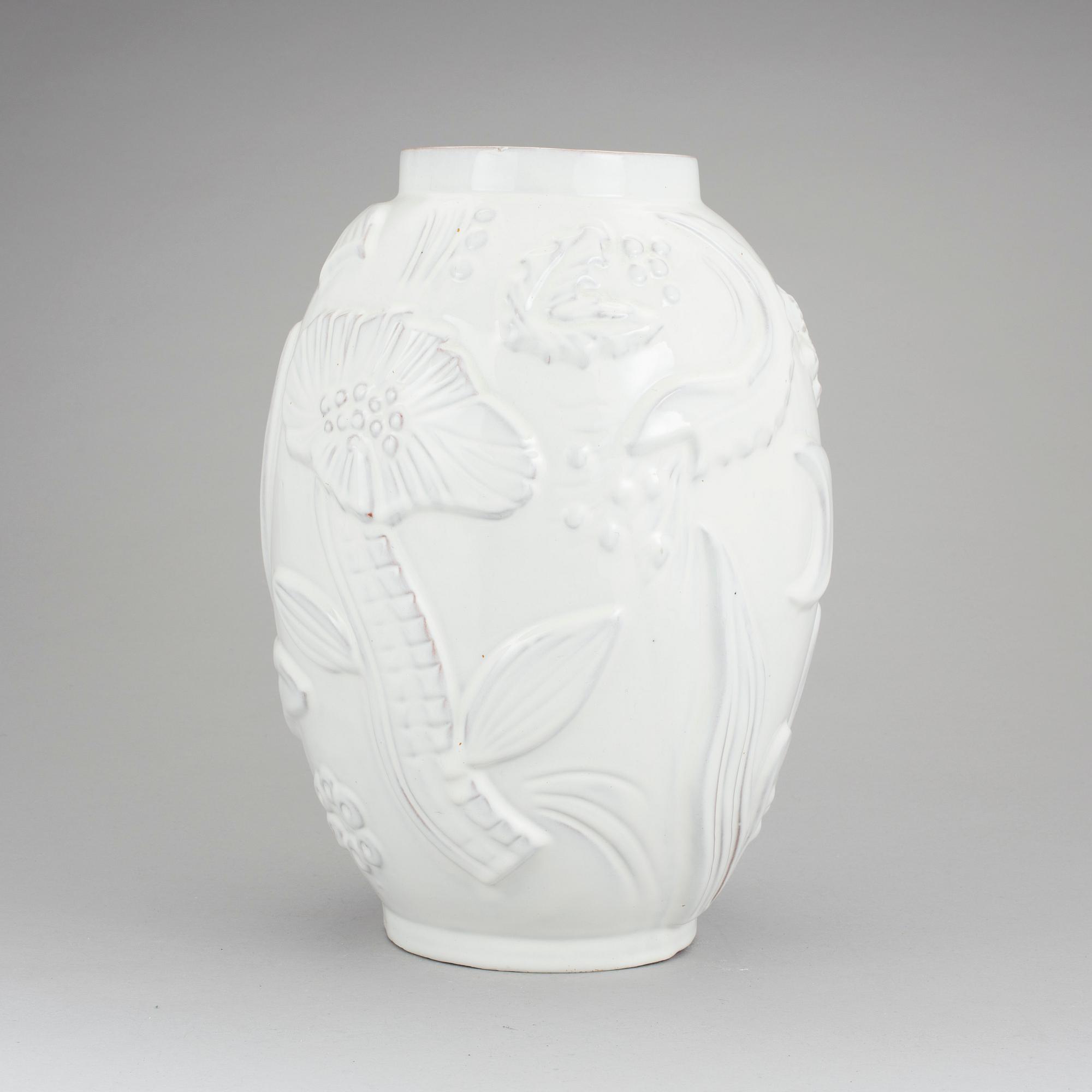 An earthenware vase designed by Anna-Lisa Thomson for Upsala-Ekeby.