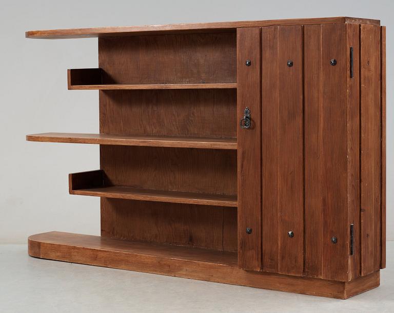 An Axel Einar Hjorth stained pine book shelf 'Lovö' by Nordiska Kompaniet, 1930's.