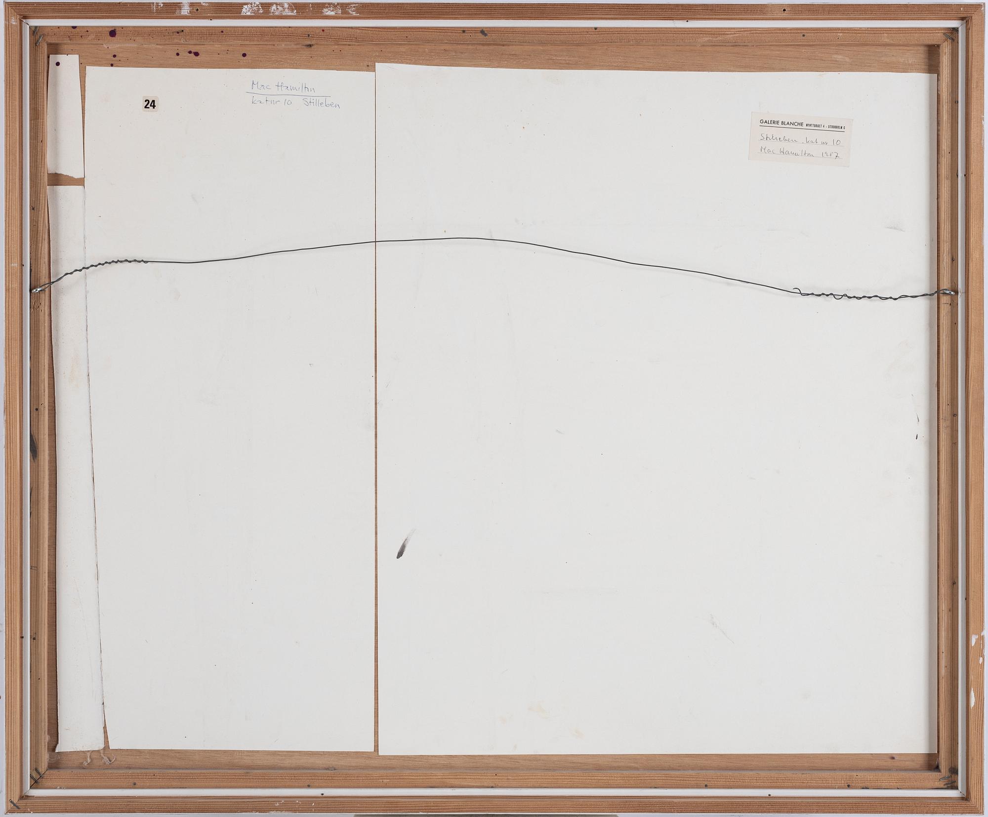 MAC HAMILTON, oil on paper laid down on panel, signed Mac Hamilton. Executed in 1987.