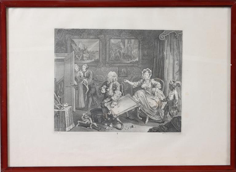 WILLIAM HOGARTH, efter, kopparstick, 6 st.