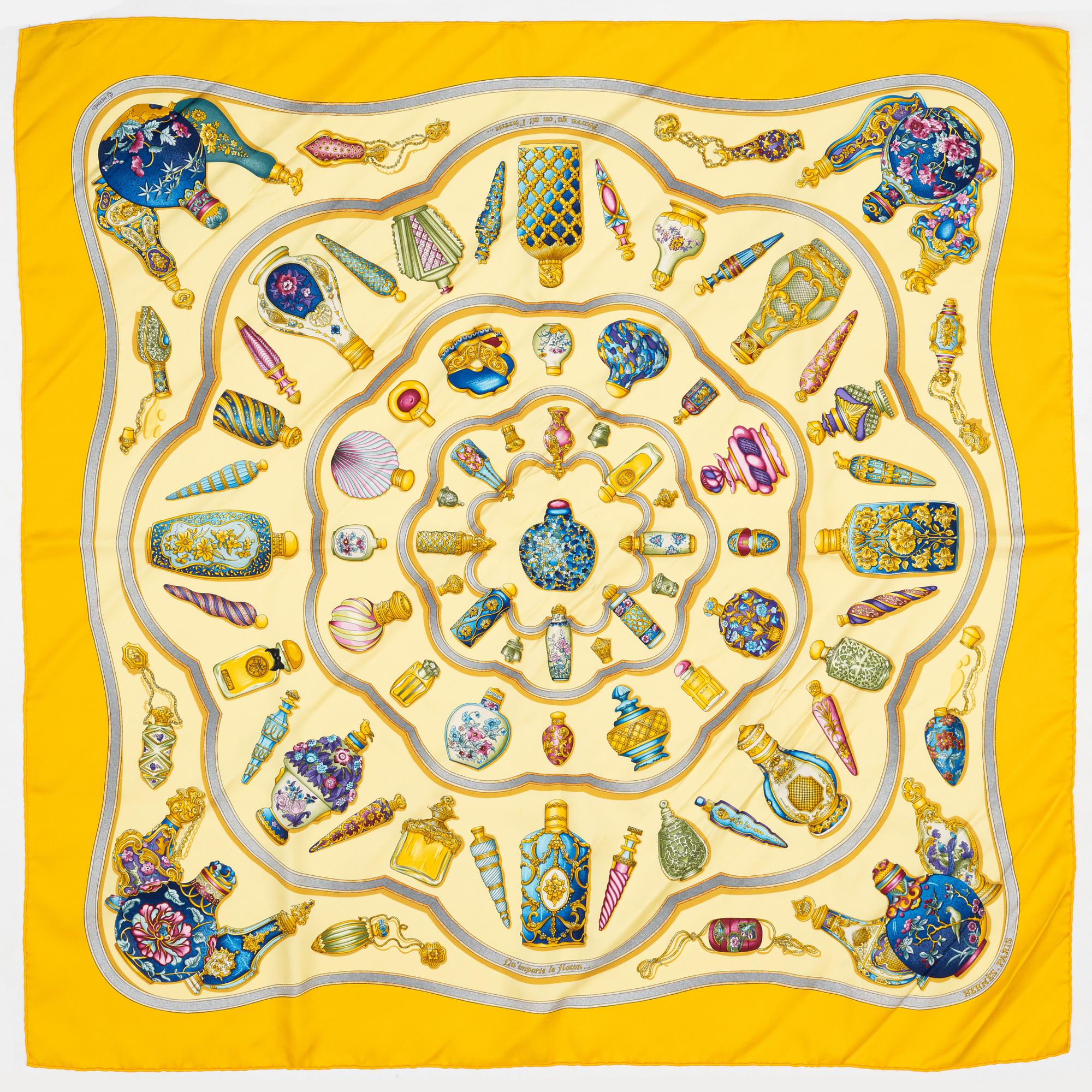 Hermès, scarf, "Qu'importe le flacon".