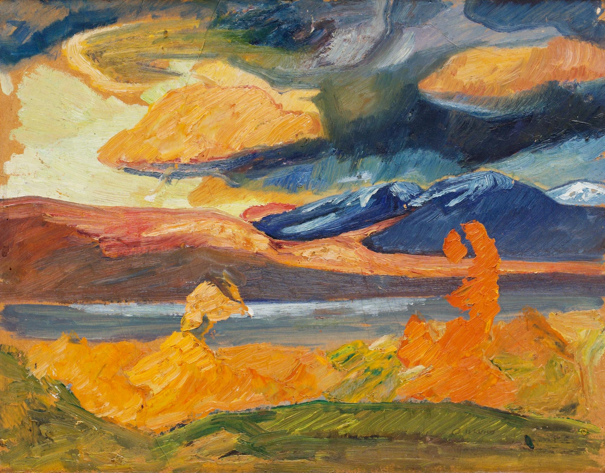 Helmer Osslund, "Hösttavla från Abisko" (Autumn painting from Abisko).