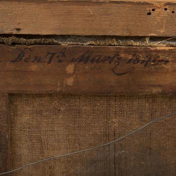 OKÄND KONSTNÄR, 1800-tal, olja på duk, a tergo daterad den 7:de Martz 1846.