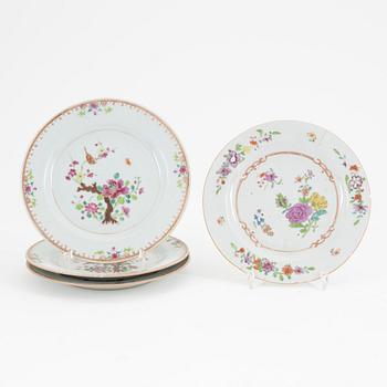 3+1 Chinese famille rose porcelain dishes, Qing dynasty, Qianlong (1736-1795).