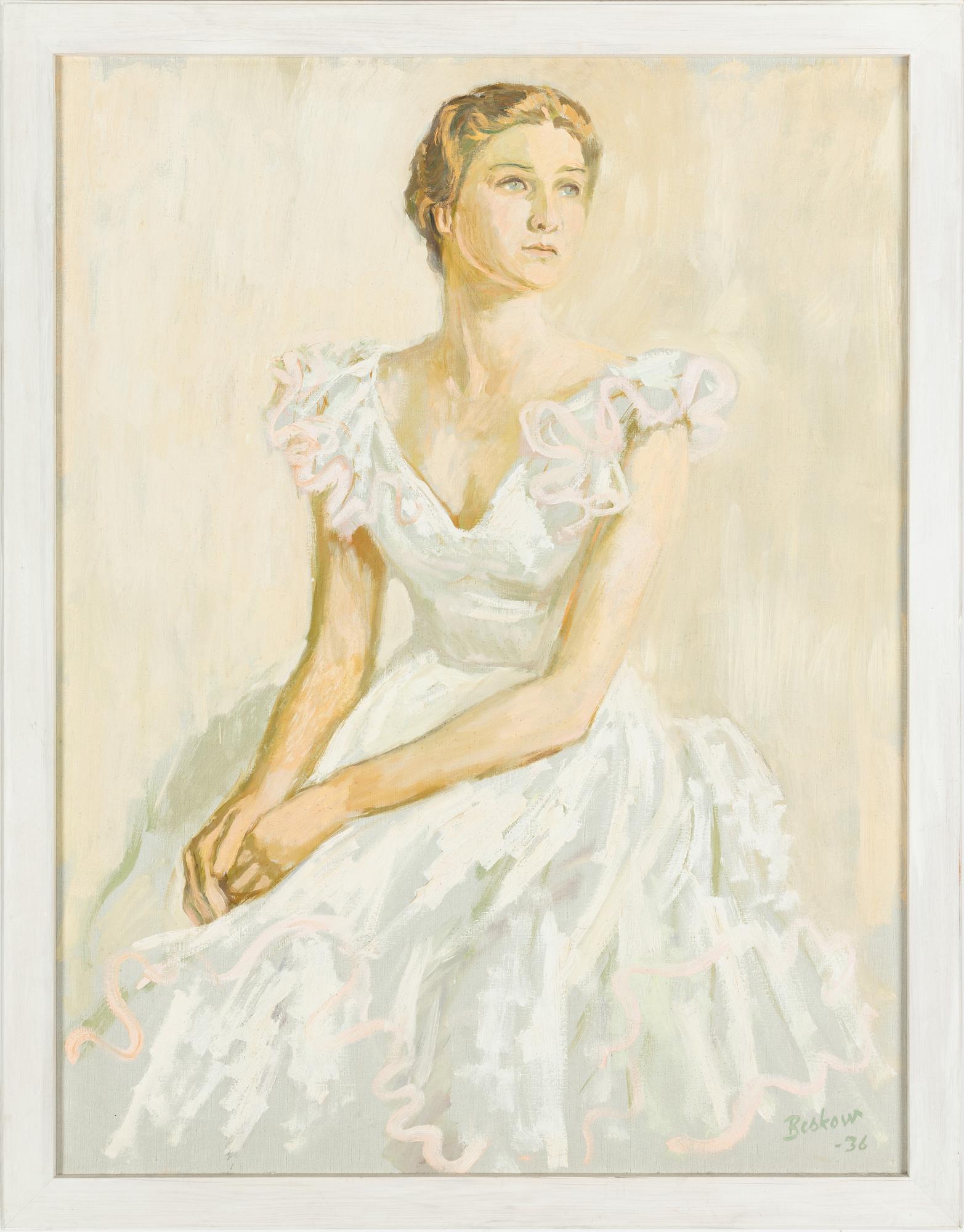 Bo Beskow, Portrait of the ballet dancer Teodora Lagerborg active at the Royal Theatre's ballet school in Stockholm.