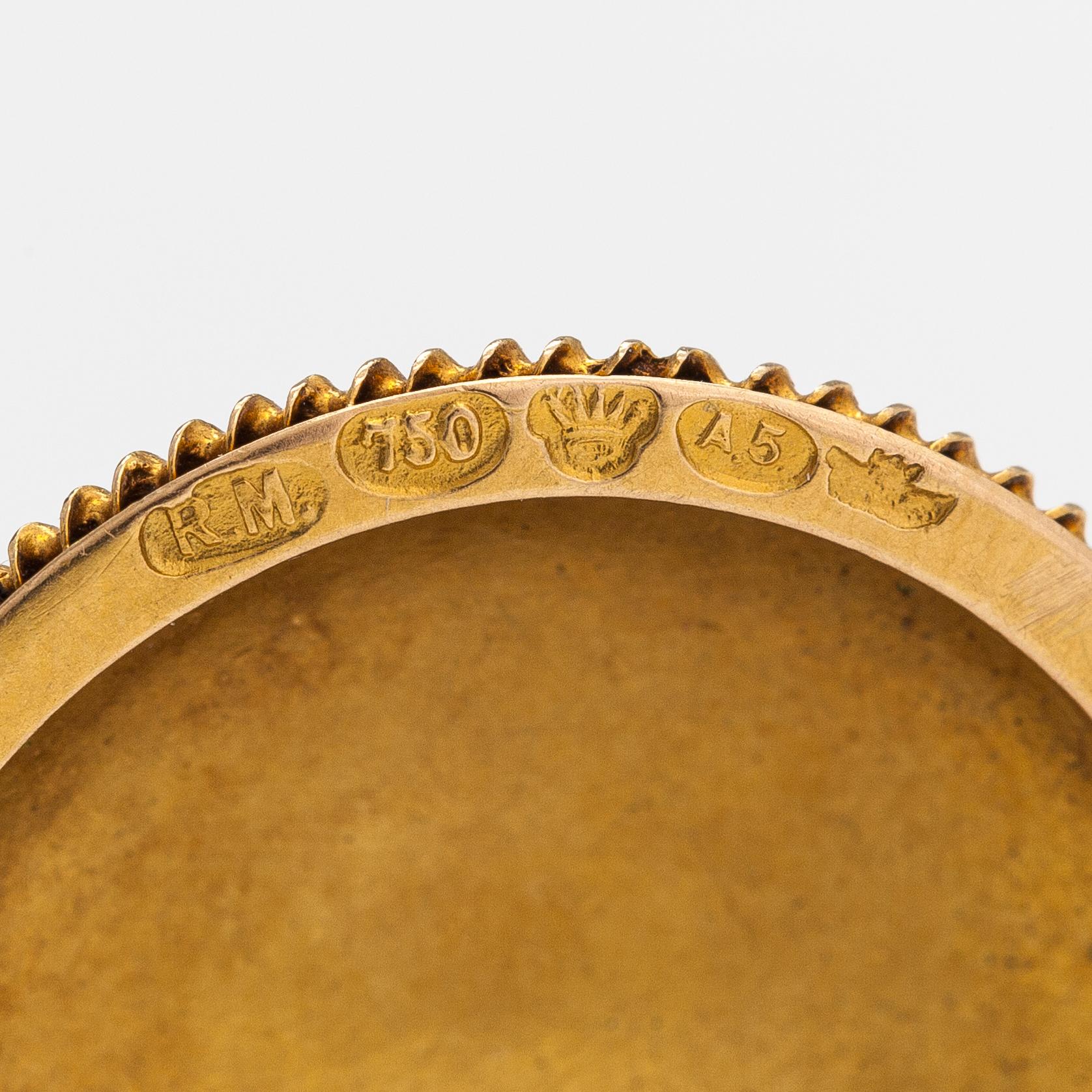Otto Roland Mellin, Brosch, 18K guld, pärla. Helsingfors 1906.