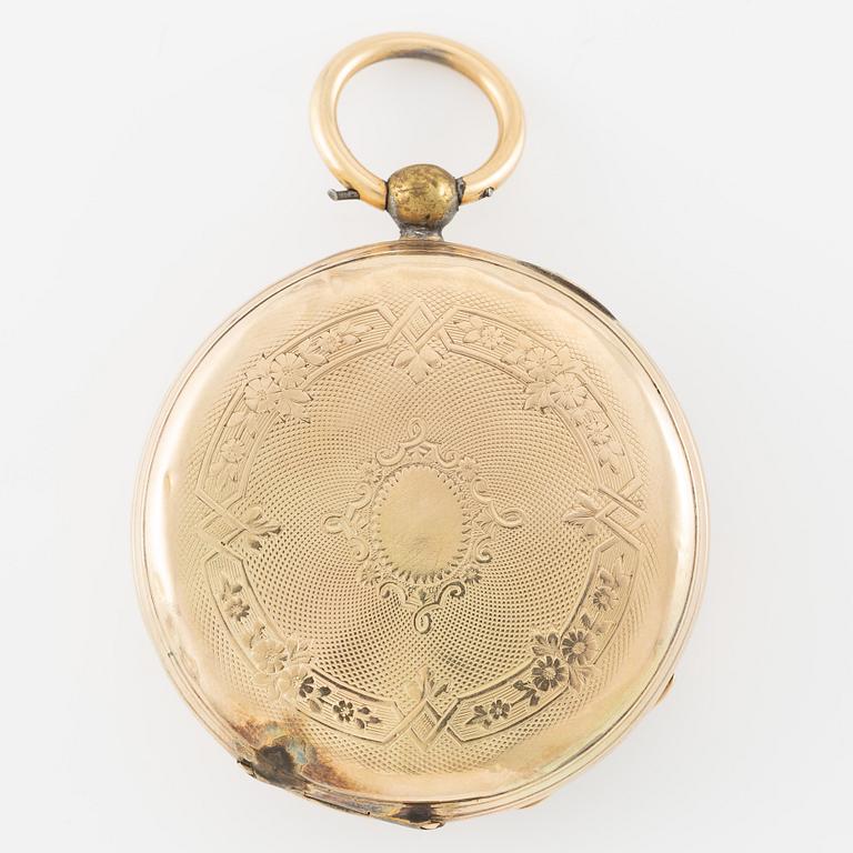 Pocket watch 14K gold, 45.5 mm.