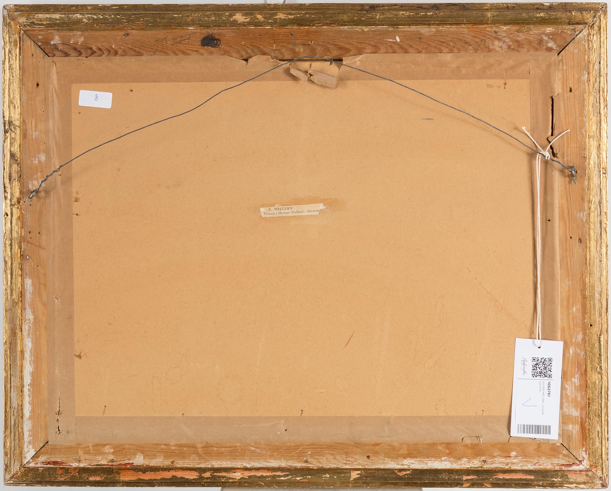 XAVIER MELLERY, attributed,  watercolour on paper, signed.