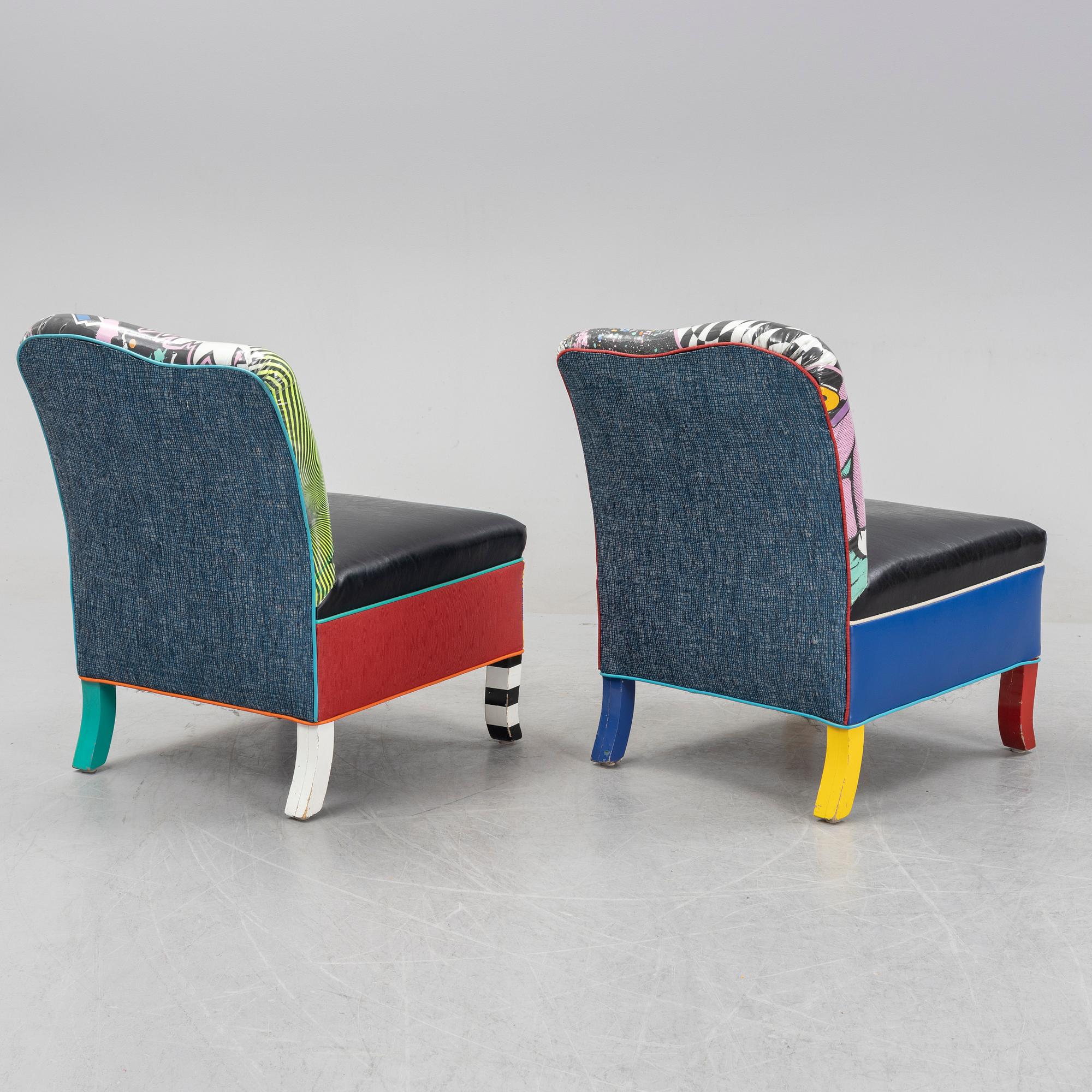 Harry Segil, a pair of 'Pop Marilyn' easy chairs.