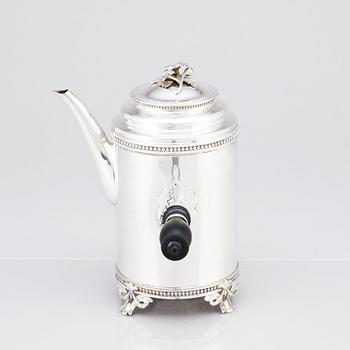 A Swedish Gustavian late 18th Century silver coffee pot, mark of Erik Ernander, Uppsala 1788.