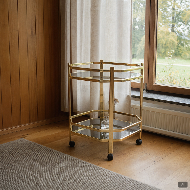 Serving trolley/side table, late 20th century.
