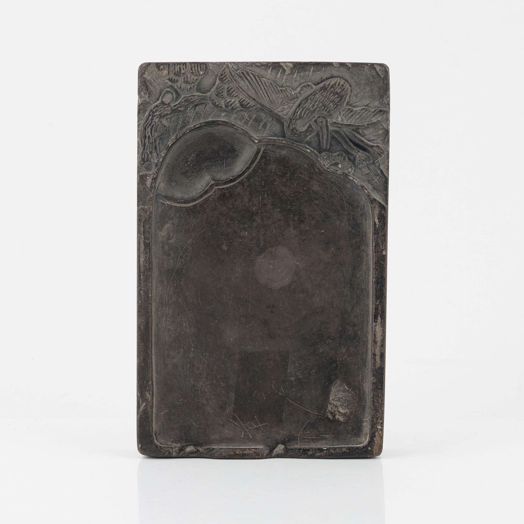 A Chinese inkstone, Qing dynasty.