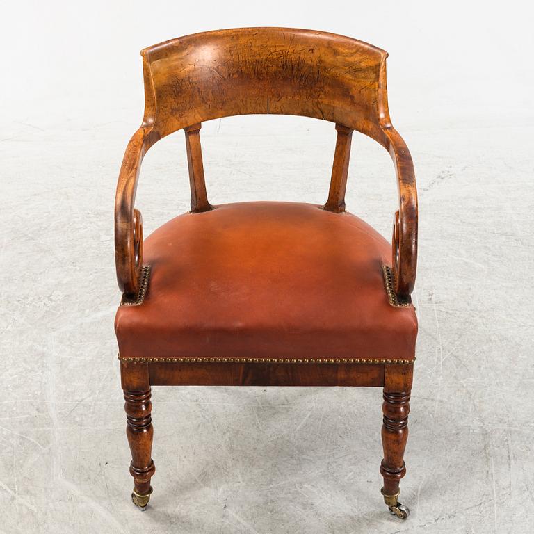 A mahogany office chair, second half of the 19th Century.