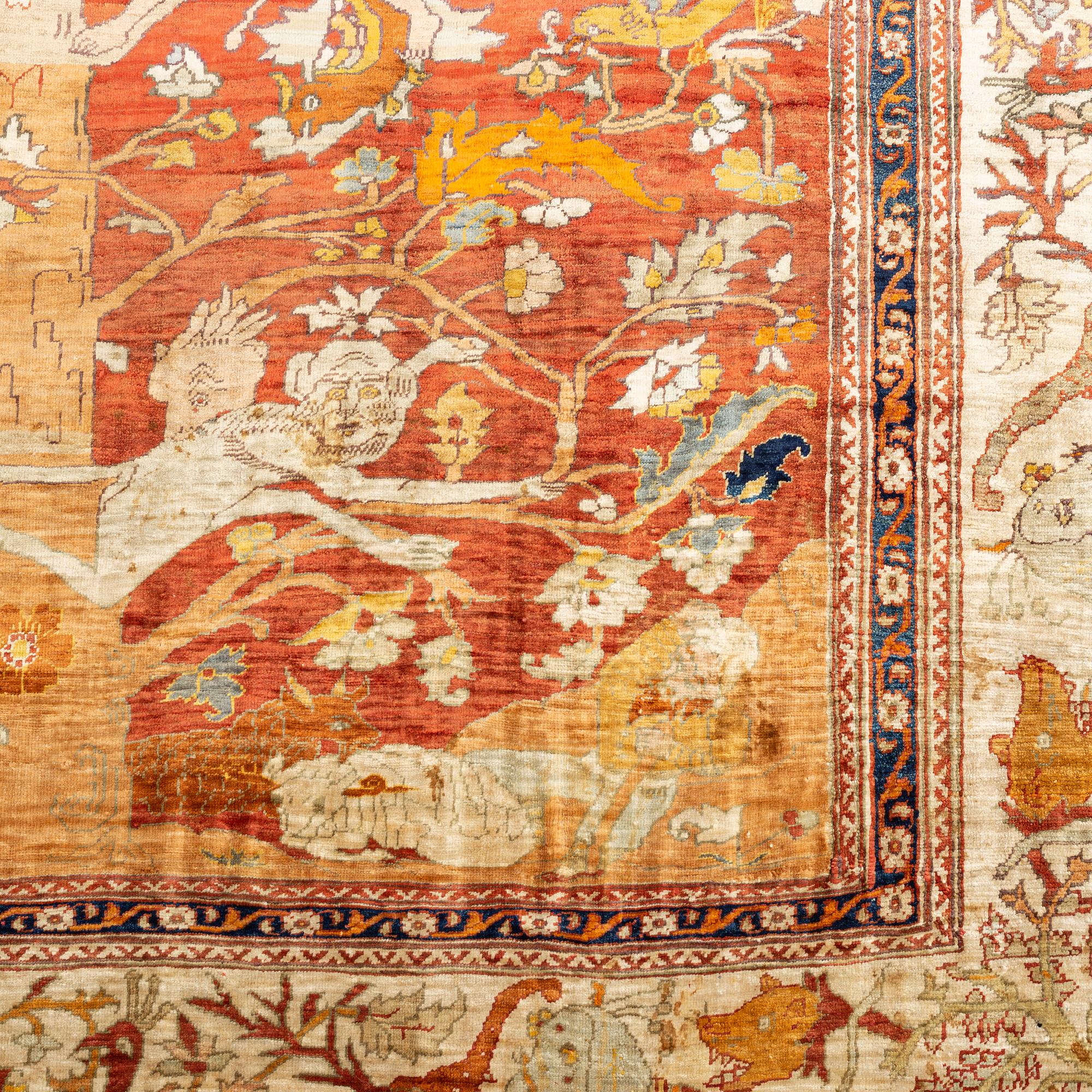 An antique silk Tabriz carpet, north west Persia, c 239 × 168 cm.