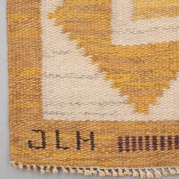 CARPET. Flat weave. 252,5 x 165 cm. Signed JLH ID. Sweden around the 1950's-60's.