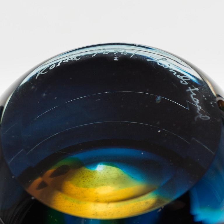 VICKE LINDSTRAND, three glass vases from Kosta.