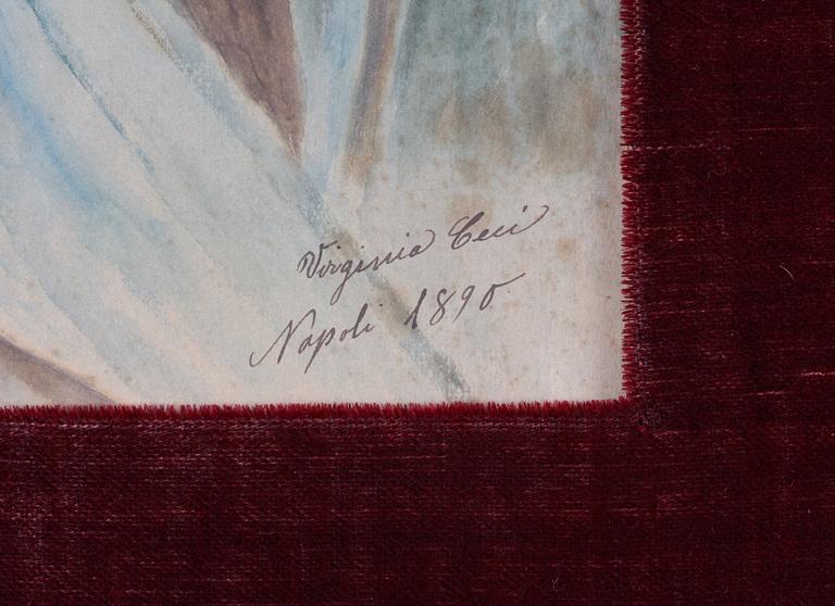 OKÄND KONSTNÄR, akvarell, sign Virginia Ceci, dat Napoli 1890.