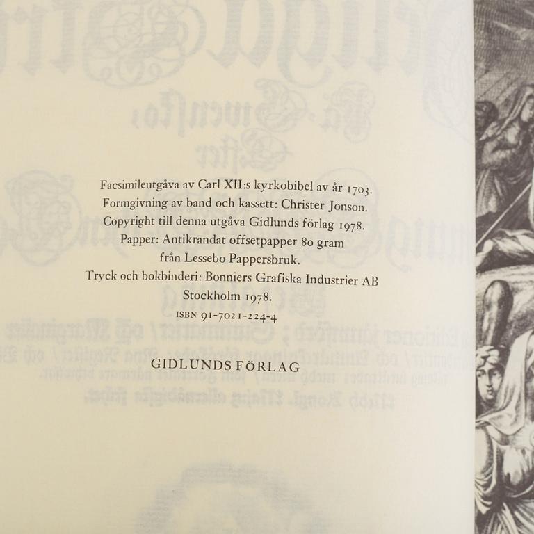 KARL XII:s BIBEL, "Biblia, thet är all then heliga skrift på swensko....", Stockholm 1703.
