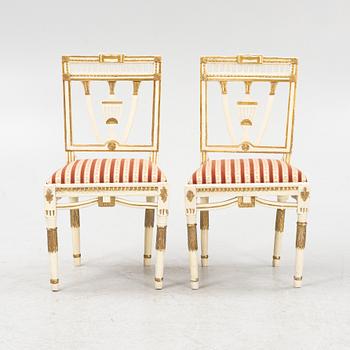 Stolar, 5 st, sengustavianska, 1800-talets början.