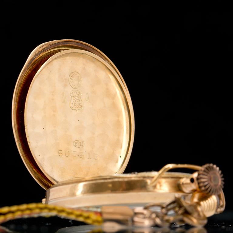 FICKUR, 14k guld. 1900-talets början. Tot 17g.