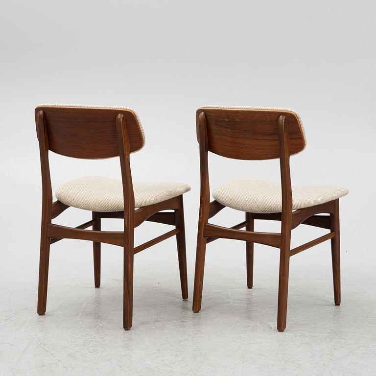 Six chairs, Denmark, mid 20th century.