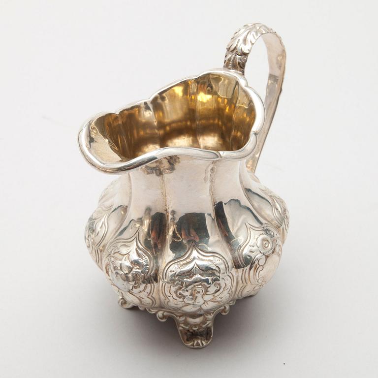 KAFFE- / TESERVIS, 4 delar, silver, London 1836, England.  Tot. vikt ca 2224 g.