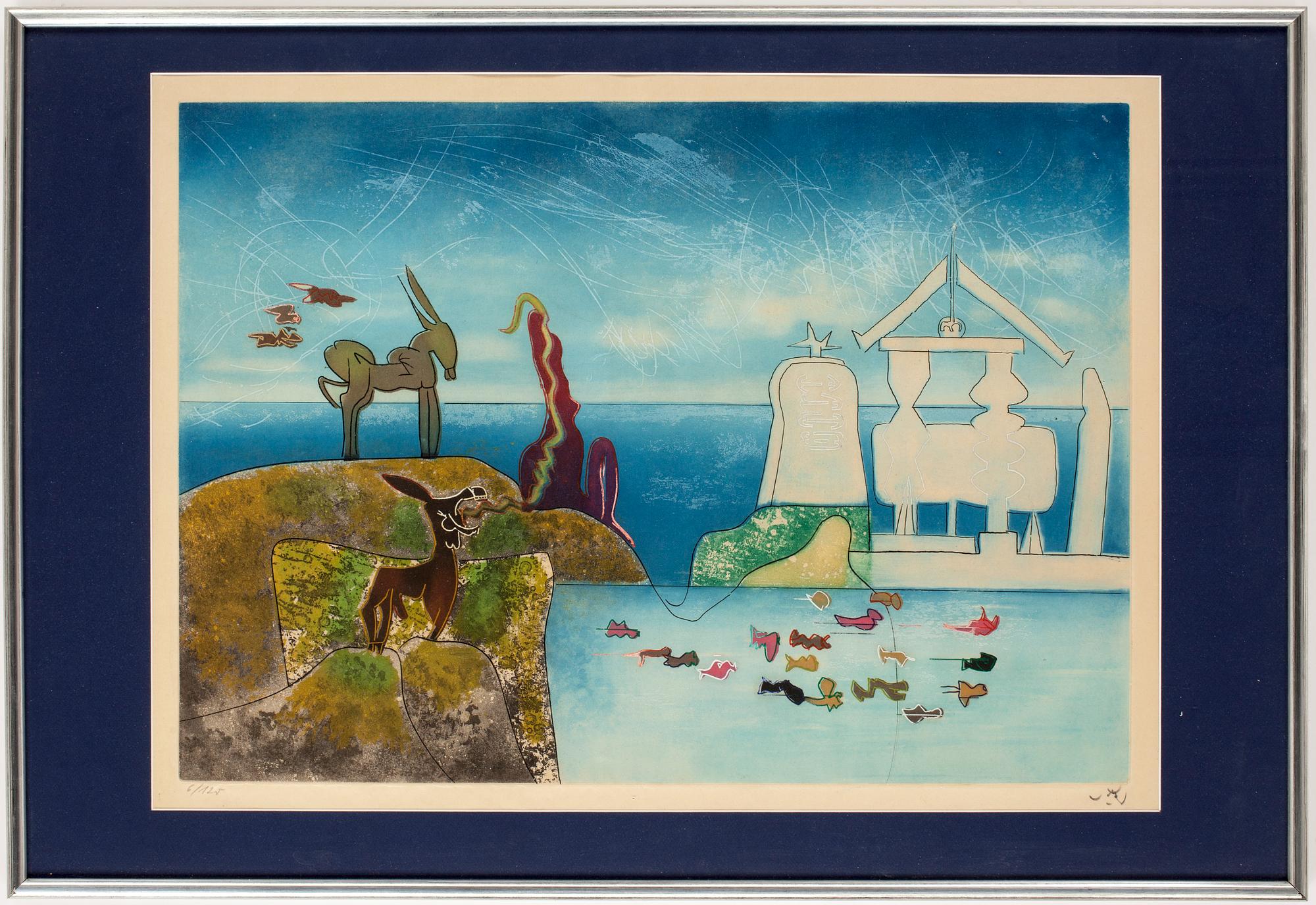 ROBERTO MATTA, färgetsning, signerad och numrerad 6/125.