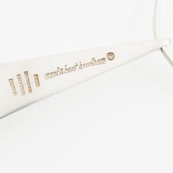 Anni & Bent Knudsen, collier, silver med cabochonslipade ametister, Danmark ca 1960-tal.