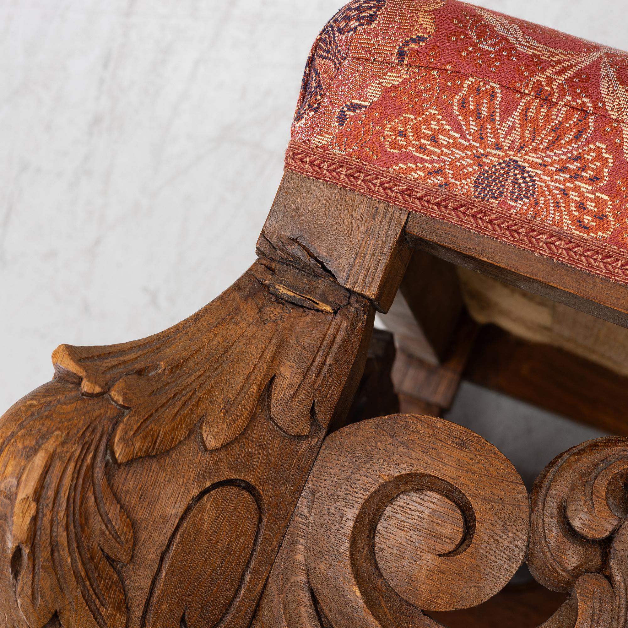 Five Baroque style stools, circa 1900.