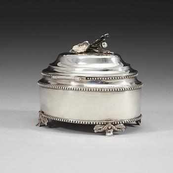 A Swedish 18th century silver sugar-box, marks of Johan Malmstedt, Göteborg 1787.