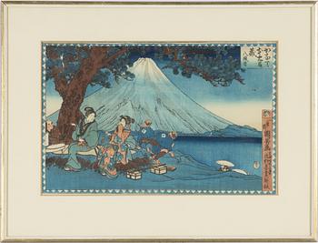 Utagawa Kuniyoshi, träsnitt, Bridal Journey.