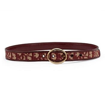 441. CHRISTIAN DIOR, a red monogram canvas belt.