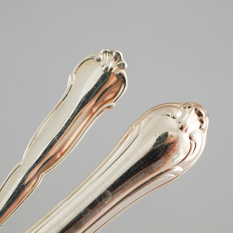 72 silver cutlery by C.G Hallberg, Stockholm, 20th century.