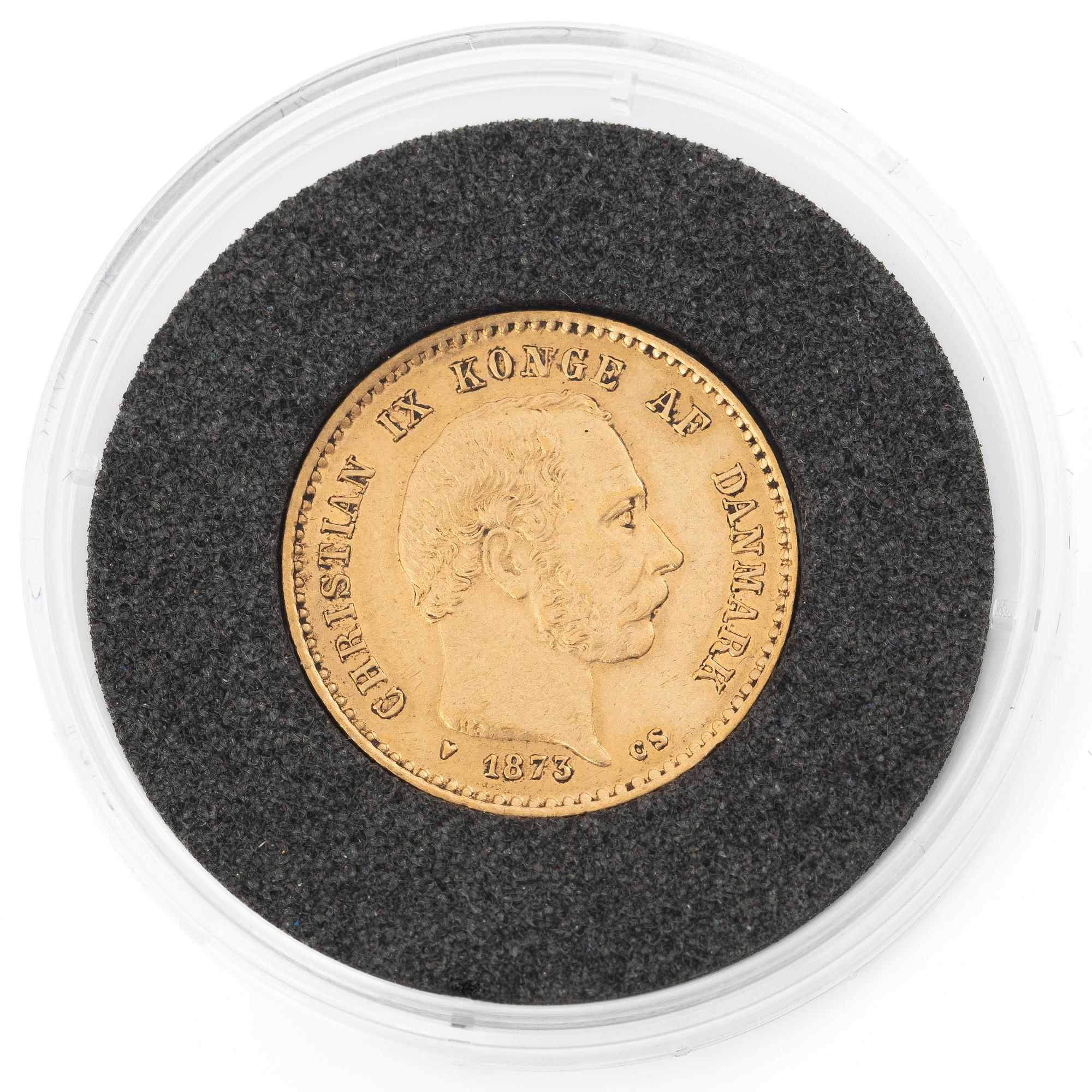 Gold coin, Denmark, Christian IX, 10 kroner, 1873.