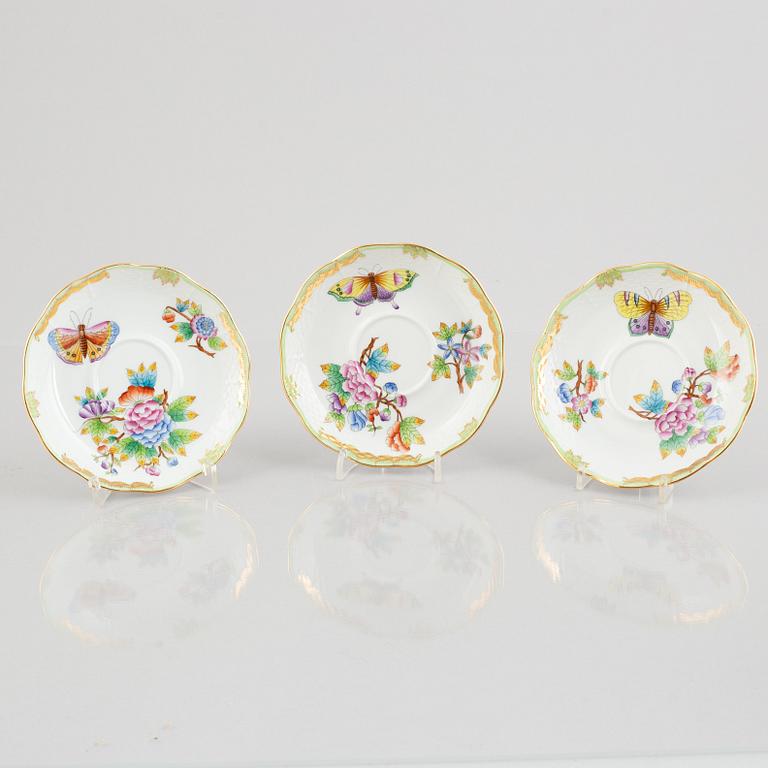 A 9-piece Herend porcelain tea service, 'Queen Victoria', Hungary.