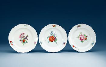 A set of 12 dinner plates, Imperial porcelain manufactory period of Empress Catherine the Great.