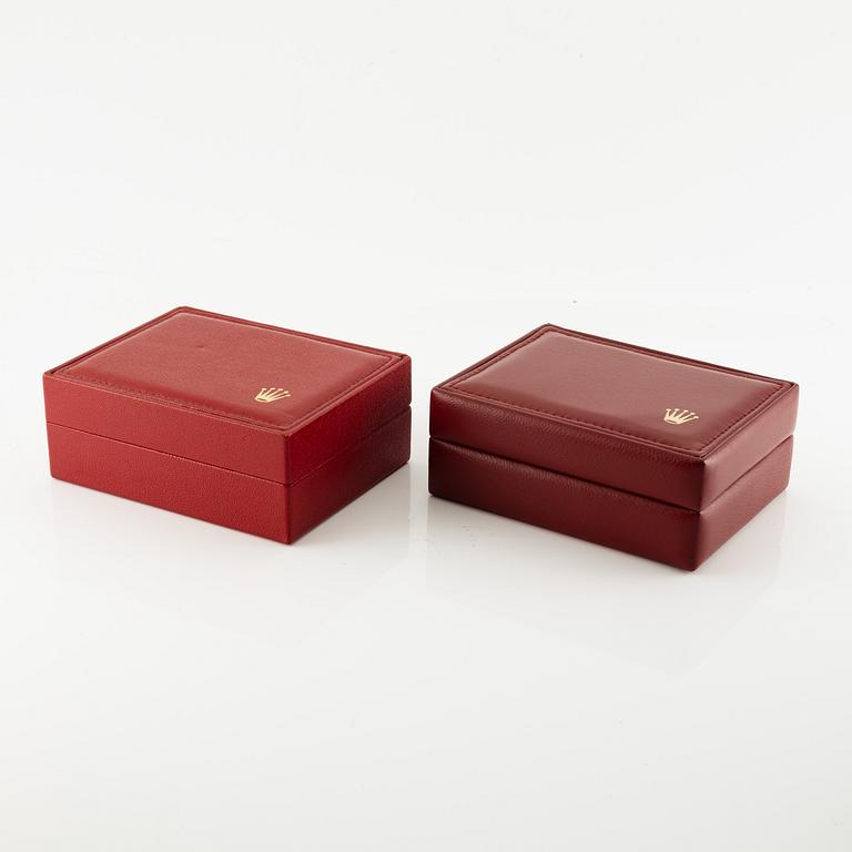 Group of watch boxes, three Rolex, one Audemars Piguet.