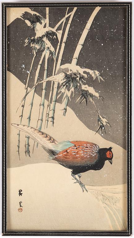 Shoun Yamamoto, a woodblock print in colours, early 20th Century.